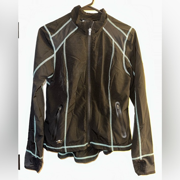 Harley-Davidson Jackets & Blazers - Harley Davidson lightweight, black/teal jacket, finger holes on sleeves size S